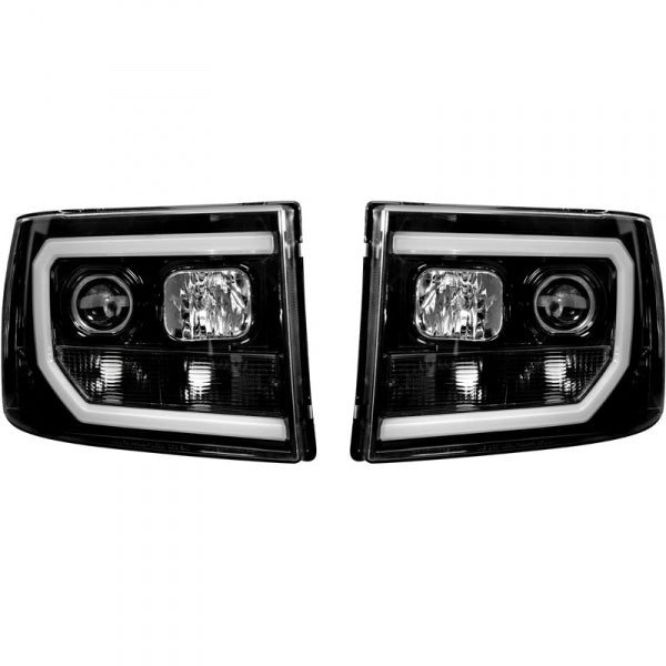 RECON 264271BKC SMOKED PROJECTOR HEADLIGHTS WITH OLED U-BAR