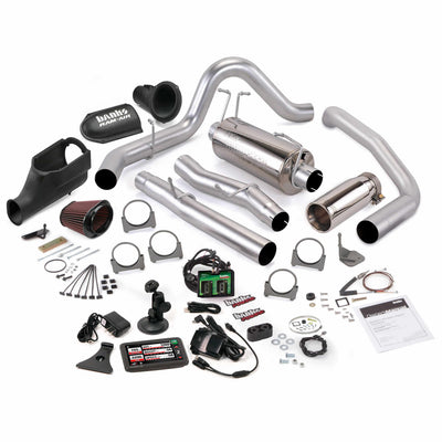 *Obsolete Stinger Bundle Power System W/Single Exit Exhaust Chrome Tip 5 Inch Screen 05-07 Ford 6.0L CCLB Banks Power