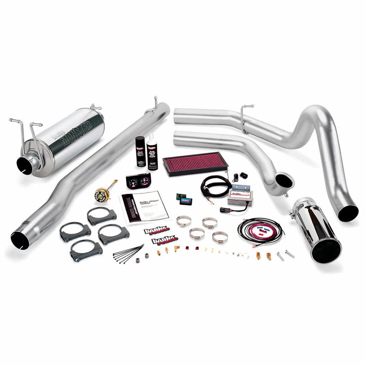Stinger Bundle Power System W/Single Exit Exhaust Chrome Tip 99 Ford 7.3L F450/F550 Automatic Transmission Banks Power