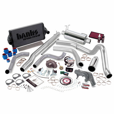PowerPack Bundle Complete Power System W/Single Exit Exhaust Chrome Tip 99.5 Ford 7.3L F450/F550 Manual Transmission Banks Power