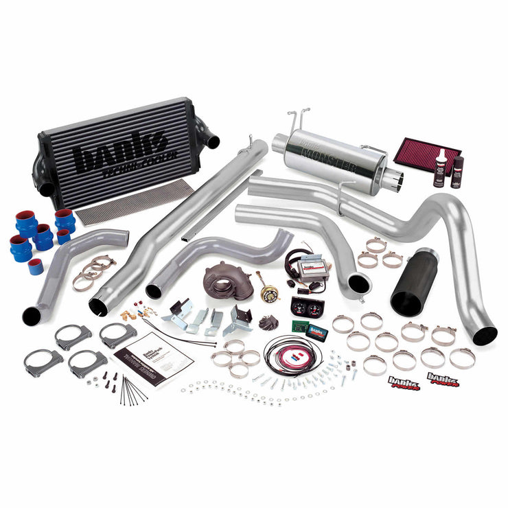 PowerPack Bundle Complete Power System W/Single Exit Exhaust Black Tip 99.5-03 Ford 7.3L F450/F550 Automatic Transmission Banks Power