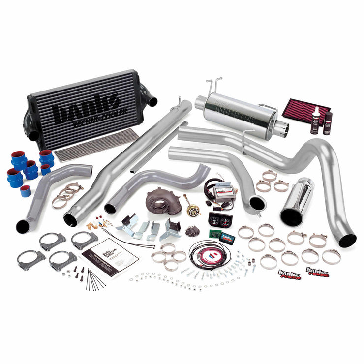 PowerPack Bundle Complete Power System W/Single Exit Exhaust Chrome Tip 99.5-03 Ford 7.3L F450/F550 Automatic Transmission Banks Power
