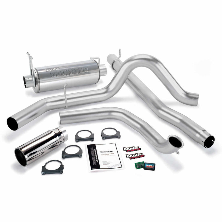 Git-Kit Bundle Power System W/Single Exit Exhaust Chrome Tip 99-03 Ford 7.3L without Catalytic Converter Banks Power