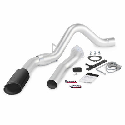 Monster Exhaust System Single Exit Black Tip 07-10 Chevy 6.6L LMM ECSB-CCLB to Banks Power
