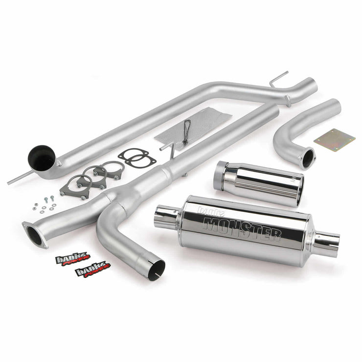 Monster Exhaust System Single Exit Chrome Tip 04-15 Nissan 5.6L Titan All Cab/Beds Banks Power