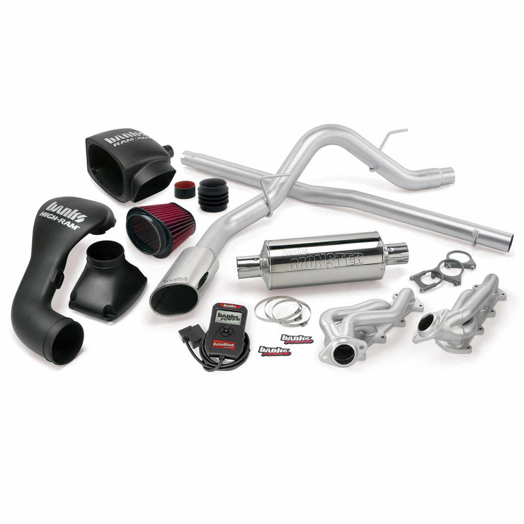 PowerPack Bundle Complete Power System W/Single Exit Exhaust Chrome Tip 04-08 Ford 5.4L F-150 CCSB Banks Power