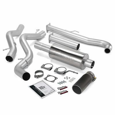 Monster Exhaust System Single Exit Black Tip 01-04 Chevy 6.6L EC/CCSB Banks Power