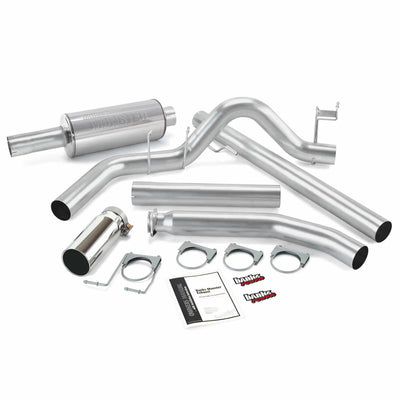 Monster Exhaust System Single Exit Chrome Round Tip 98-02 Dodge 5.9L Extended Cab Banks Power