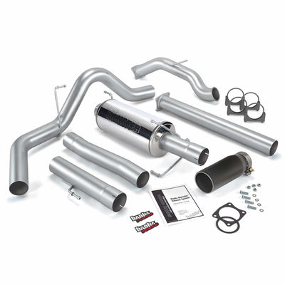 Monster Exhaust System Single Exit Black Round Tip 03-04 Dodge 5.9 SCLB/CCSB No Catalytic Converter Banks Power