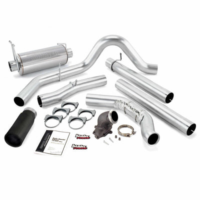 Monster Exhaust System W/Power Elbow Single Exit Black Round Tip 99-03 Ford 7.3L without Catalytic Converter Banks Power