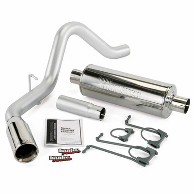 Monster Exhaust System Single Exit Chrome Tip 05-06 Ford 5.4/6.8L S/D Super Duty Truck Banks Power