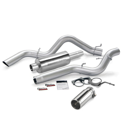 Monster Exhaust System Single Exit Chrome Round Tip 06-07 Chevy 6.6L ECSB Banks Power