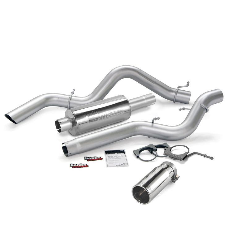 Monster Exhaust System Single Exit Chrome Round Tip 06-07 Chevy 6.6L ECLB Banks Power