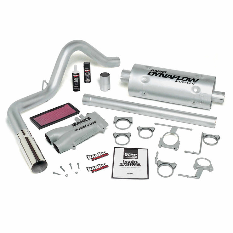 Stinger Bundle Power System W/Single Exit Exhaust Chrome Tip 93-97 Ford 460 Extended/Crew Cab Automatic Transmission Banks Power