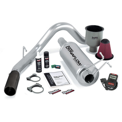 Stinger Bundle Power System W/AutoMind chip Single Exit Exhaust Black Tip 99-04 Ford 6.8L EC/CC and Crew Cab Banks Power
