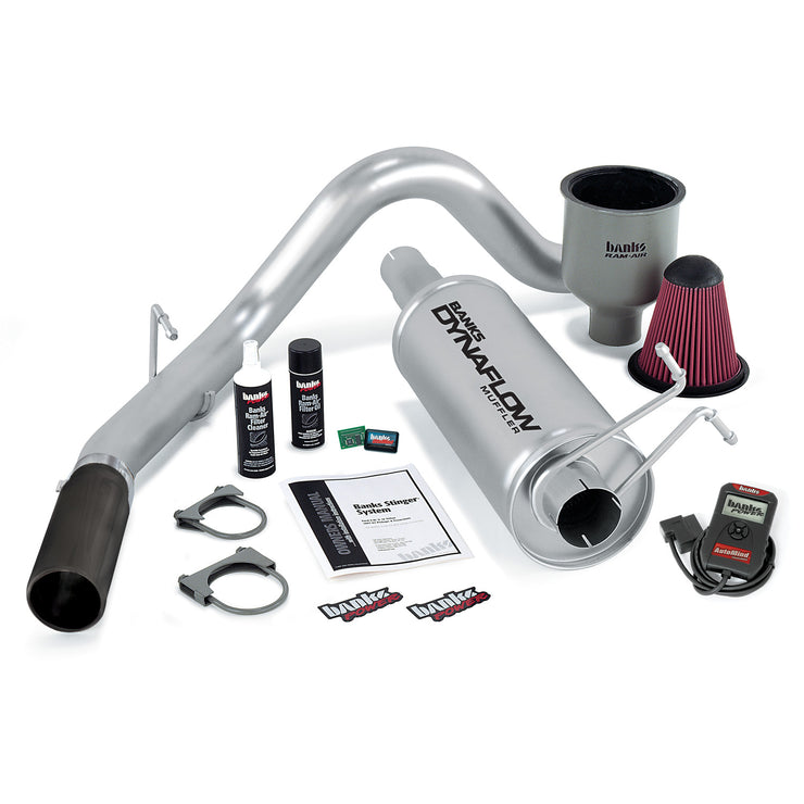 Stinger Bundle Power System W/AutoMind chip Single Exit Exhaust Chrome Tip 99-04 Ford 6.8L Extended/Crew Cab Banks Power
