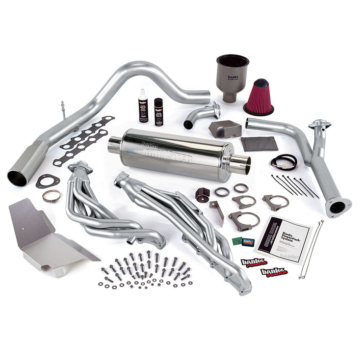PowerPack Bundle W/AutoMind ModuleSingle Exit Exhaust Chrome Tip 99-04 Ford 6.8 Truck EGR Early Catalytic Converter Banks Power