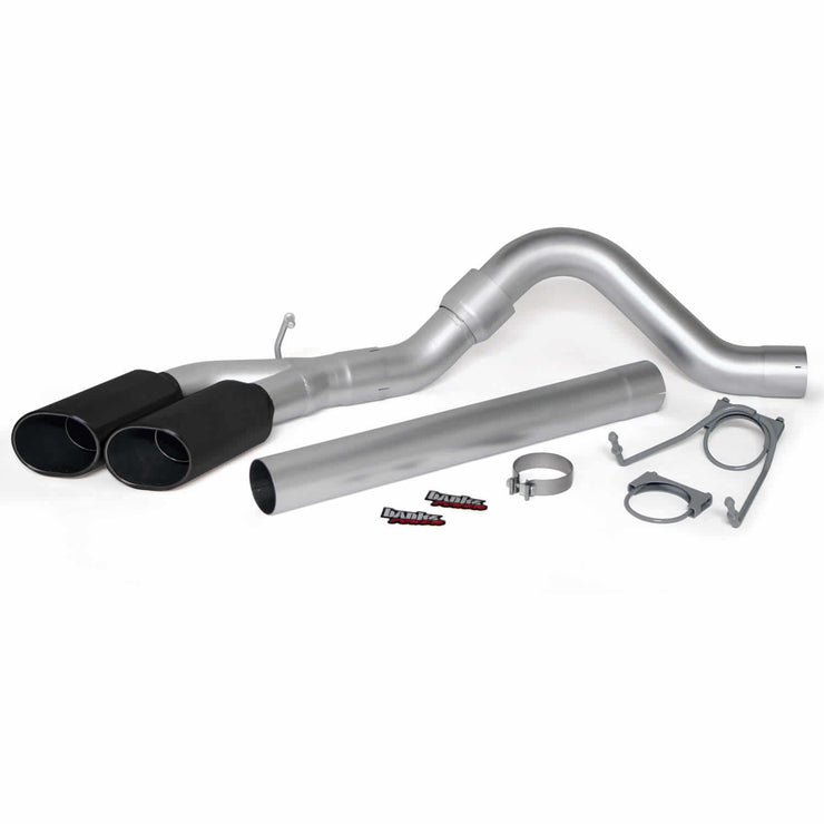 **Discontinued**Monster Exhaust System Single Exit DualBlack Ob Round Tips 07-10 Dodge 6.7L SCLB/CCLB Banks Power