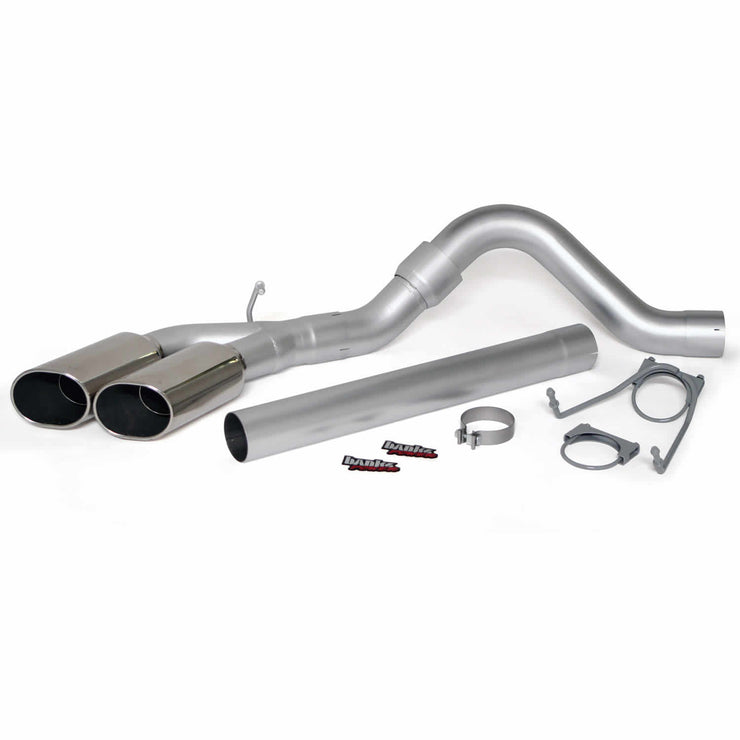 Monster Exhaust System Single Exit DualChrome Ob Round Tips 07-10 Dodge 6.7L SCLB/CCLB Banks Power