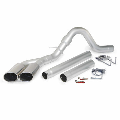 **Discontinued**Monster Exhaust System Single Exit DualChrome Ob Round Tips 08-10 Ford 6.4L ECSB-CCSB to SWB Short Wheelbase Banks Power