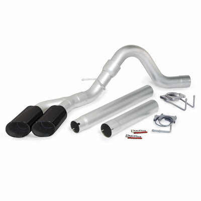 Monster Exhaust System Single Exit DualBlack Ob Round Tips 08-10 Ford 6.4L All Cab and Bed Lengths Banks Power