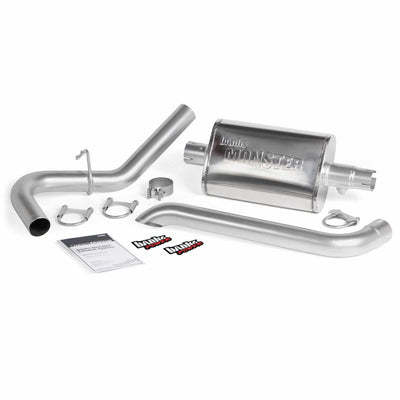 Monster Exhaust System Single Exit Turndown 87-01 Jeep 4.0L Cherokee Banks Power