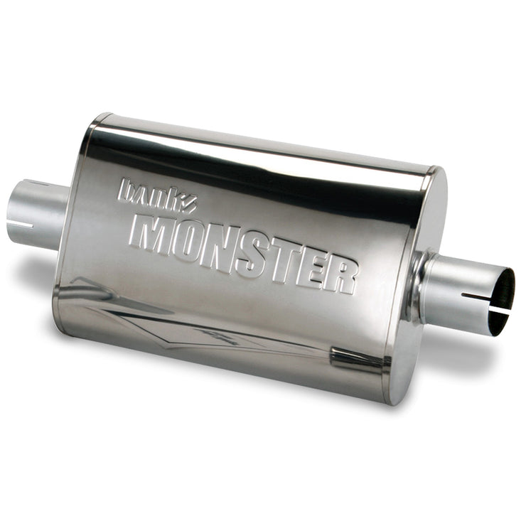 Stainless Steel Exhaust Muffler 2.5 Inch Inlet and Outlet W/adapter 91-99 Jeep 4.0L Banks Power