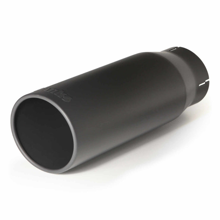 Tailpipe Tip Kit Round Straight Cut Black 3.5 Inch Tube 4.38 Inch X 12 inch Banks Power