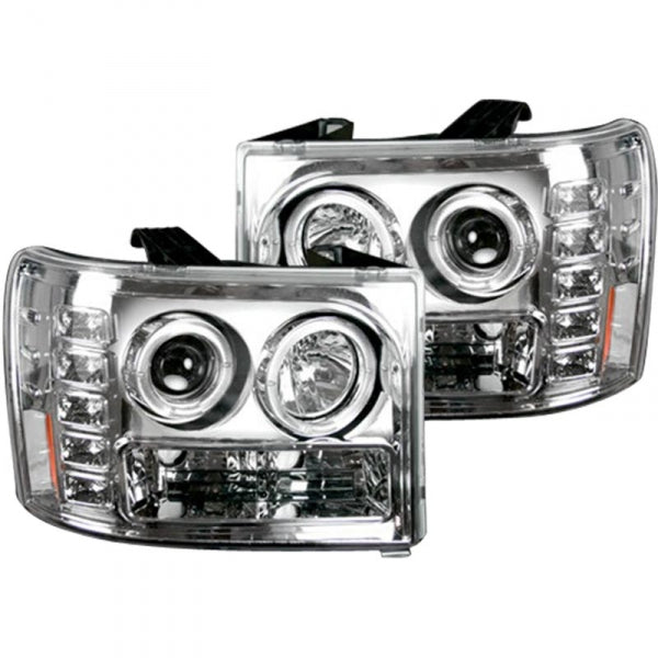 RECON 264271CL CLEAR PROJECTOR HEADLIGHTS WITH LED HALOS