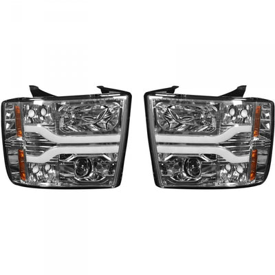 RECON 264195CLC CLEAR PROJECTOR HEADLIGHTS WITH OLED U-BAR